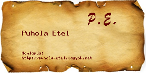 Puhola Etel névjegykártya