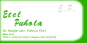 etel puhola business card